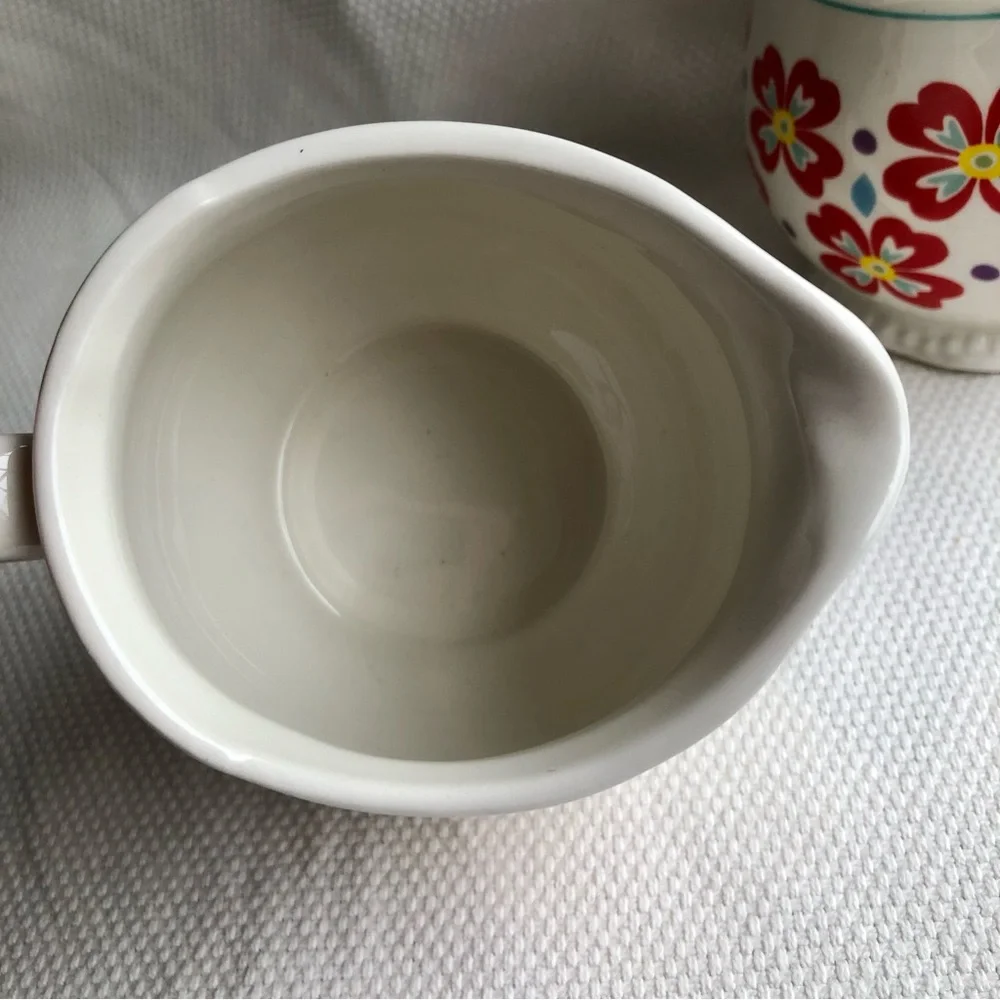 Pioneer Woman Flea Market Creamer and Sugar Bowl Set Ceramic